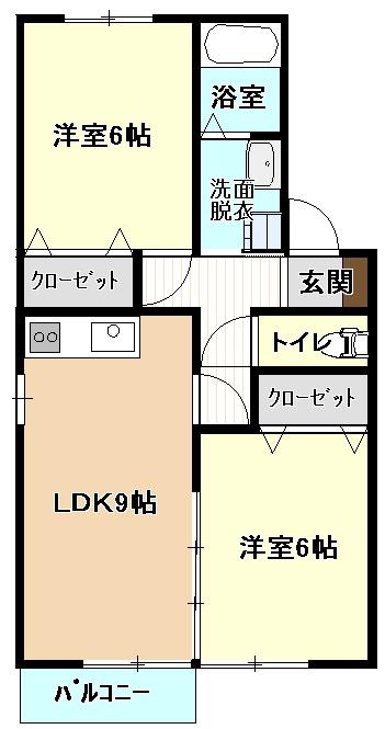 セジュール正木(2LDK/2階)の間取り写真