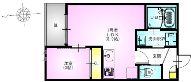 REGALEST LA CAMPANELLA レガリスト ラ カンパ(1LDK/3階)の間取り写真