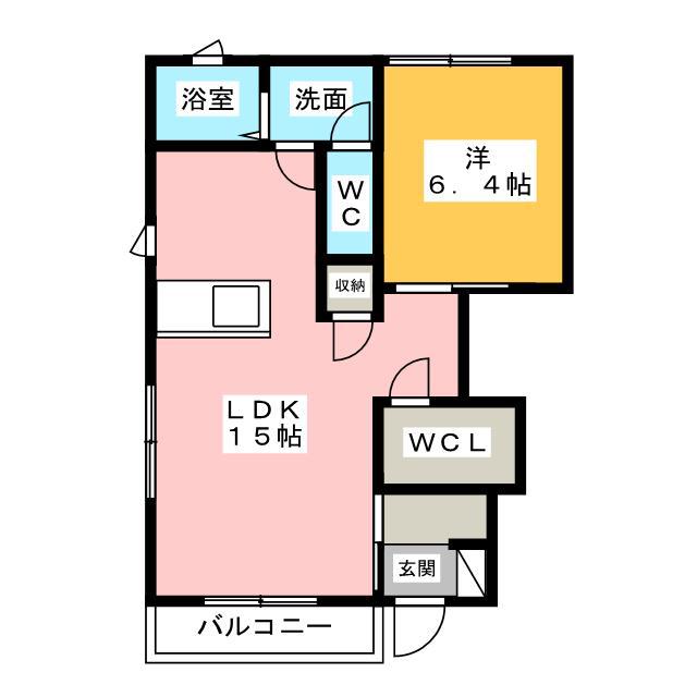 ルナーレ(1LDK/1階)の間取り写真