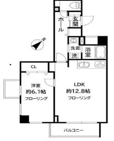 エヌフラッツ横浜大岡(1LDK/2階)の間取り写真