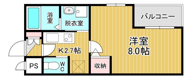 京橋フォーシーズンズ(1K/1階)の間取り写真