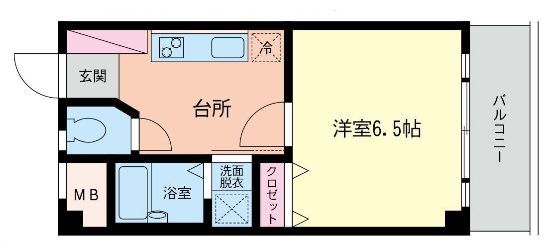 グランデールNIPPA(1K/3階)の間取り写真