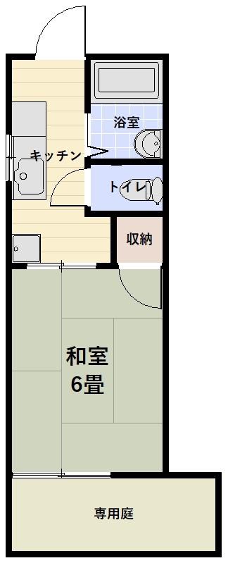 メゾン陽(1K/1階)の間取り写真