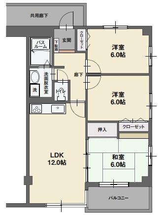 RYU-SUI(3LDK/2階)の間取り写真