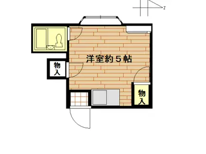 チェリーハイツ(ワンルーム/2階)の間取り写真