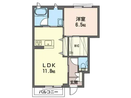 シャーメゾン西町A(1LDK/1階)の間取り写真