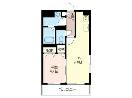 ヴァンヴェストA(1LDK/1階)の間取り写真