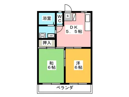 カーサ AOKI(2DK/2階)の間取り写真