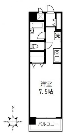 レジェンド平間(ワンルーム/2階)の間取り写真
