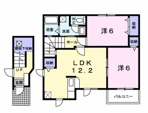 エレガンシアII(2LDK/2階)の間取り写真
