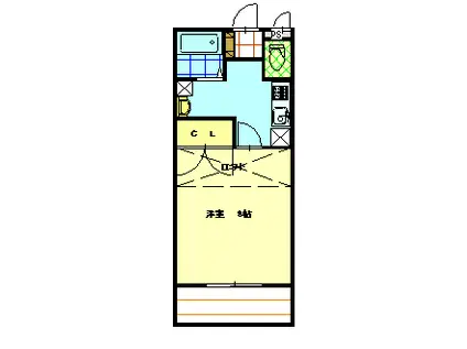 コーポ神水(1K/2階)の間取り写真