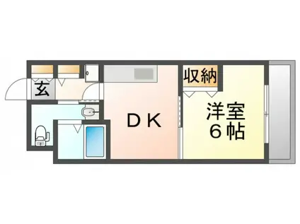ドライバウム江坂(1DK/7階)の間取り写真