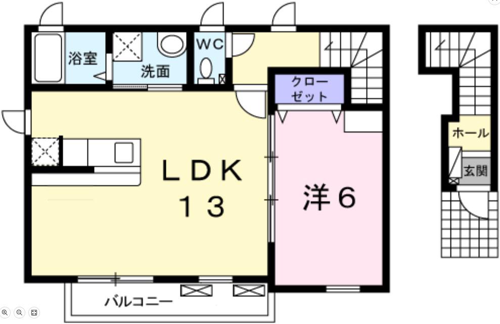 コートシャルマンIX(1LDK/2階)の間取り写真