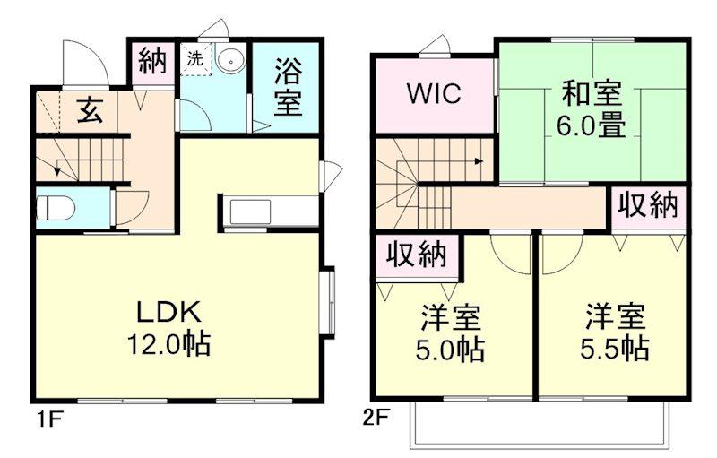 パミドールA棟(3LDK/1階)の間取り写真