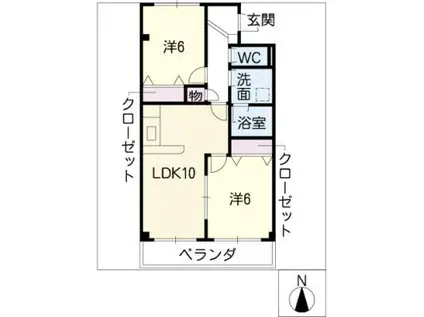 ミレ大清水(2LDK/3階)の間取り写真