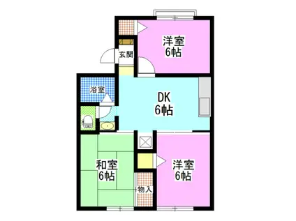 トリヴァンベール平岩(3DK/2階)の間取り写真