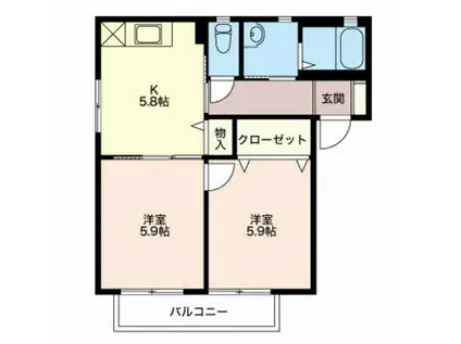 バリュージュ大宮 C(2K/2階)の間取り写真