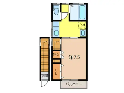 コーポ新本(1K/3階)の間取り写真