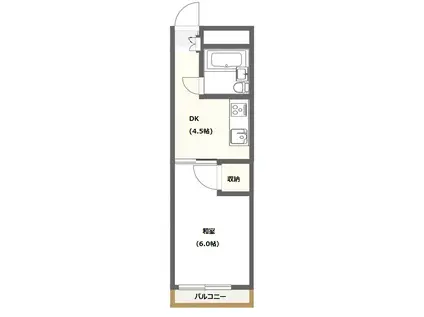 マンション翠嵐(1DK/5階)の間取り写真