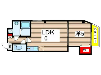 カイテキースIII(1LDK/6階)の間取り写真