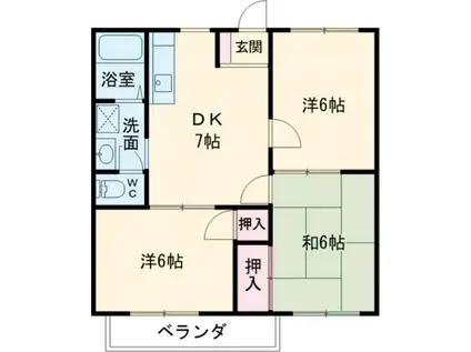 カトルセゾンB(3DK/1階)の間取り写真