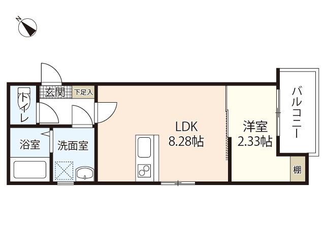 シンビ高須駅前II(1LDK/2階)の間取り写真