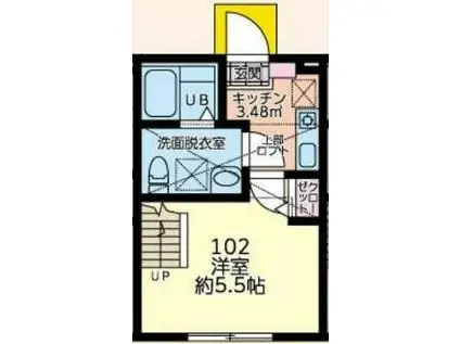 クリッターガーデン横浜(1K/1階)の間取り写真