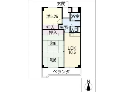 リバーサイド大和(3LDK/2階)の間取り写真