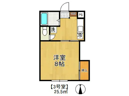 メゾン小萩(1K/1階)の間取り写真