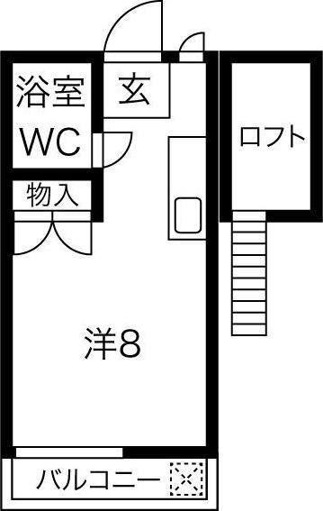 シティー丸和(ワンルーム/2階)の間取り写真