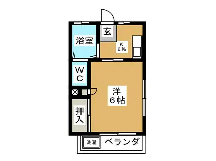コスモハイツ(1K/2階)の間取り写真