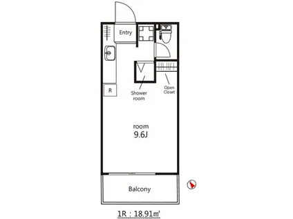 クレジデンス神谷町(ワンルーム/10階)の間取り写真