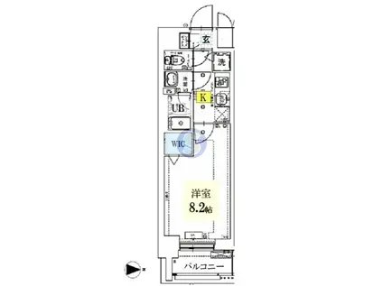 ベラジオ雅び京都西院(1K/7階)の間取り写真