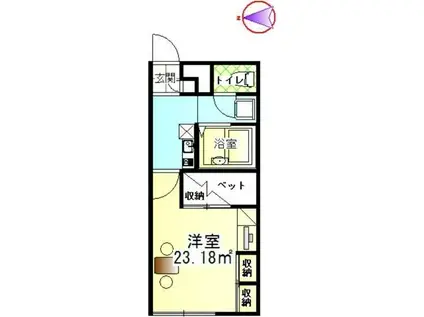 プランドール6.2(1K/2階)の間取り写真