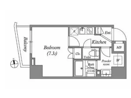 オーパスホームズ大泉学園II(1K/4階)の間取り写真