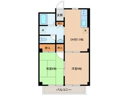 パルネット川平(2DK/2階)の間取り写真