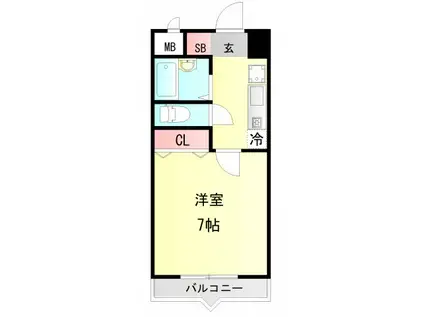 エクセーラUQ(1K/2階)の間取り写真