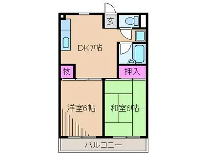 伊藤ビル(2DK/3階)の間取り写真