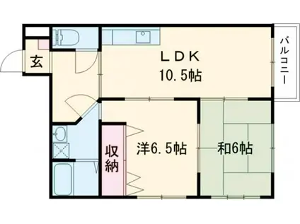 メゾン・クレール(2LDK/1階)の間取り写真