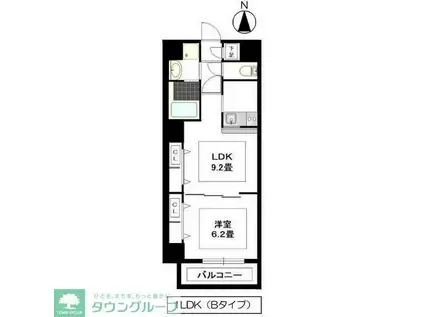 カーサタイコウ(1LDK/3階)の間取り写真