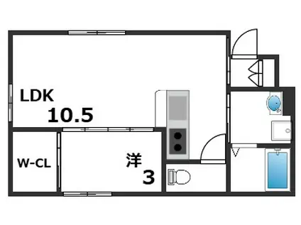 マッティーナ西明石(1LDK/1階)の間取り写真