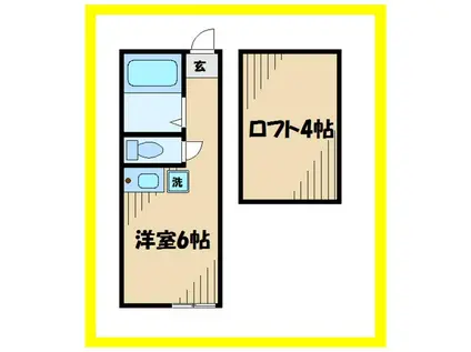 ユナイト宮前平バジーリオ(ワンルーム/1階)の間取り写真