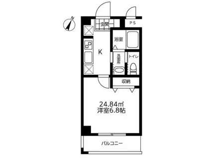 アルジェンリシェ登戸(1K/2階)の間取り写真