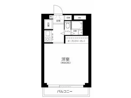 ランデン代官山(1K/4階)の間取り写真