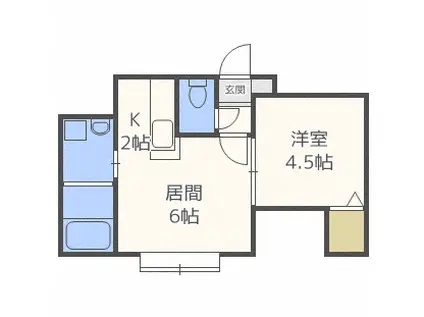 フェリスファミリア(1LDK/3階)の間取り写真