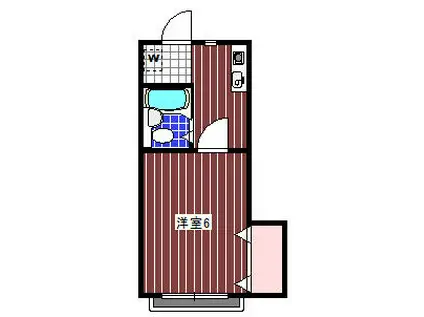 シエンハイム(1K/2階)の間取り写真