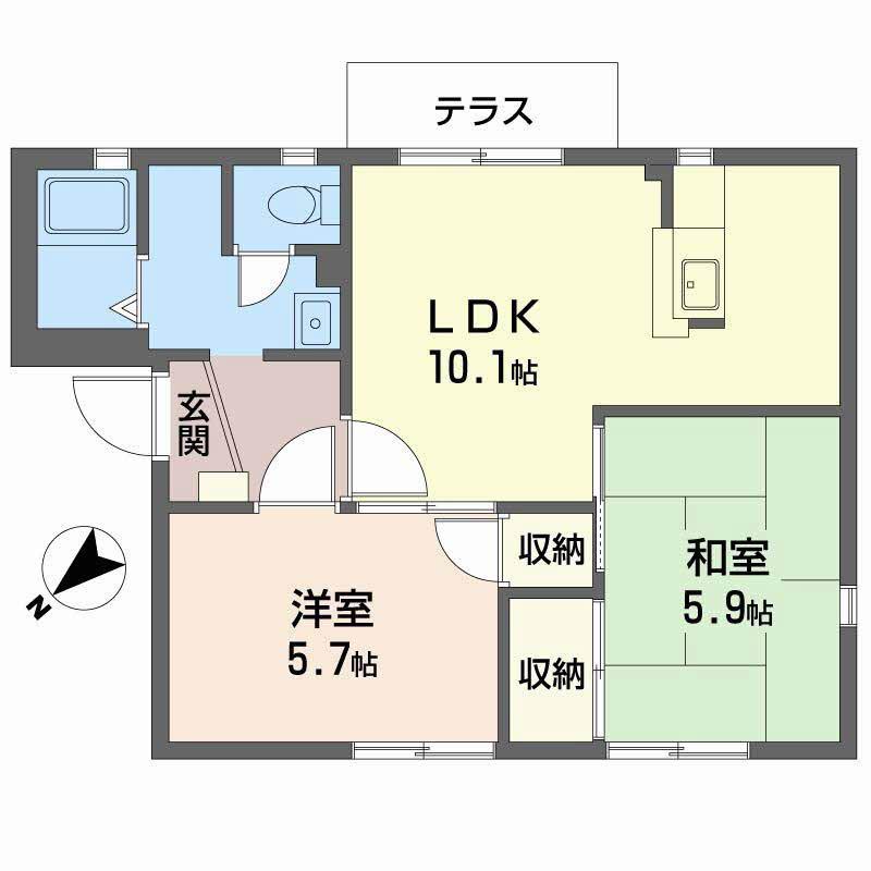 ロイヤルグレイス(2LDK/1階)の間取り写真