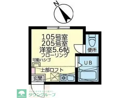 ユナイト上星川レッドパプリカ(ワンルーム/1階)の間取り写真