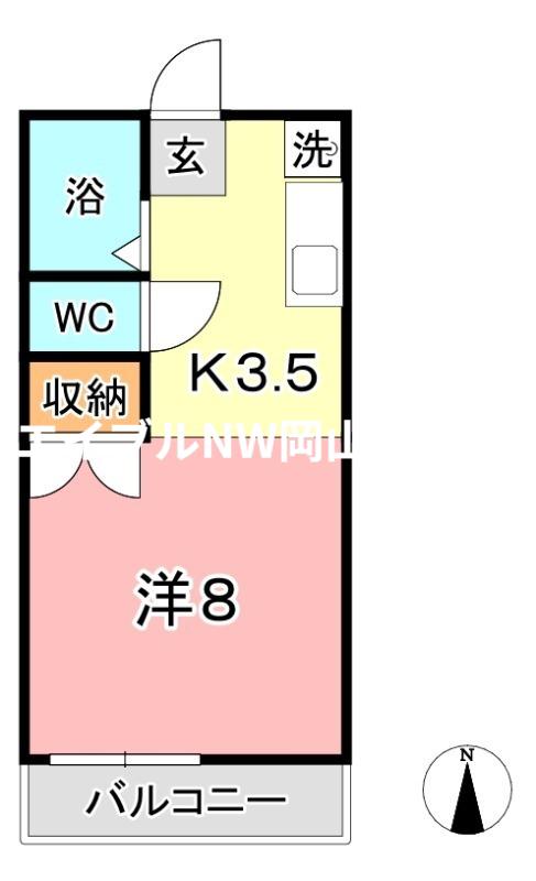 マイ・ディアライフ浜(1K/2階)の間取り写真