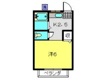 メゾン白馬(1K/2階)の間取り写真